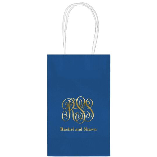 Large Script Monogram with Text Medium Twisted Handled Bags